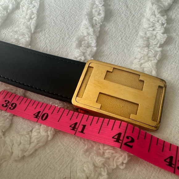 Hermès Constance H Belt Black with Brown Leather Gold Buckle 36 in -39 in - Picture 4 of 12